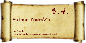 Velner András névjegykártya
